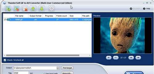 ThunderSoft GIF to AVI Converter